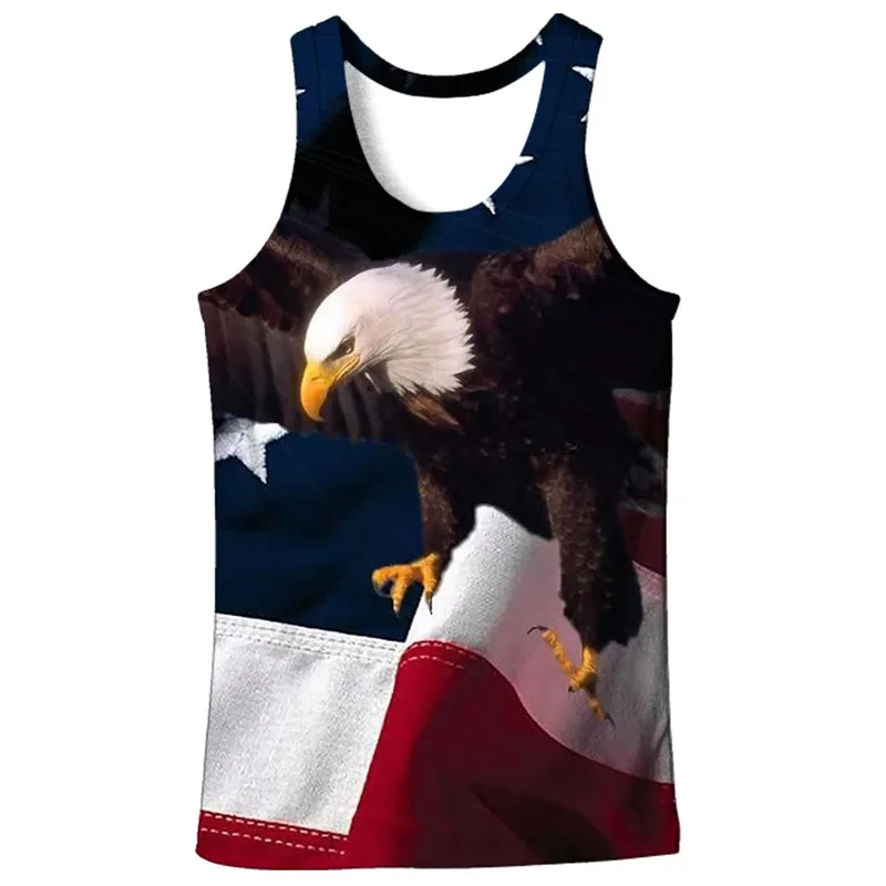Фото Летающий американский флаг с орлом печати моды 3D Мужской жилет - купить