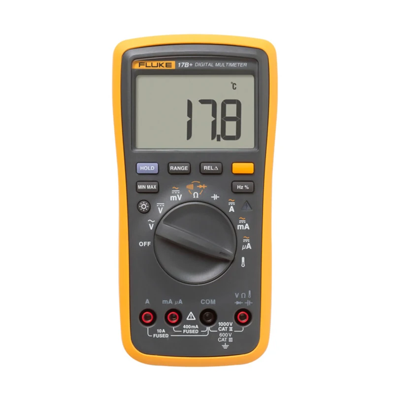Многофункциональный цифровой мультиметр Fluke 17B +, высокоточный измеритель частоты переменного/постоянного тока 4000
Многофункциональный цифровой мультиметр Fluke 17B +, высокоточный измеритель частоты переменного/постоянного тока 4000