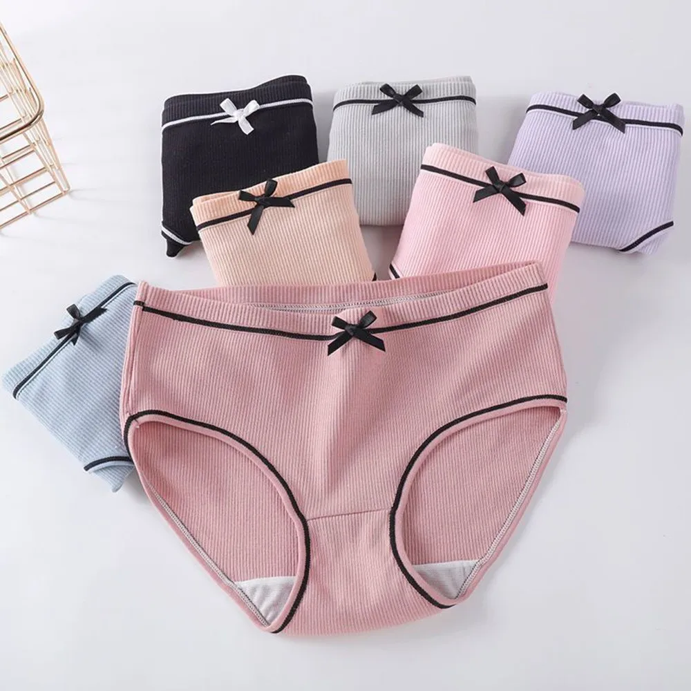 Bow Sexy Lingerie Women Panties Cotton Underwear Threaded Breathable Panties Briefs Seamless Briefs Pink Intimates Accessories
Bow Sexy Lingerie Women Panties Cotton Underwear Threaded Breathable Panties Briefs Seamless Briefs Pink Intimates Accessories