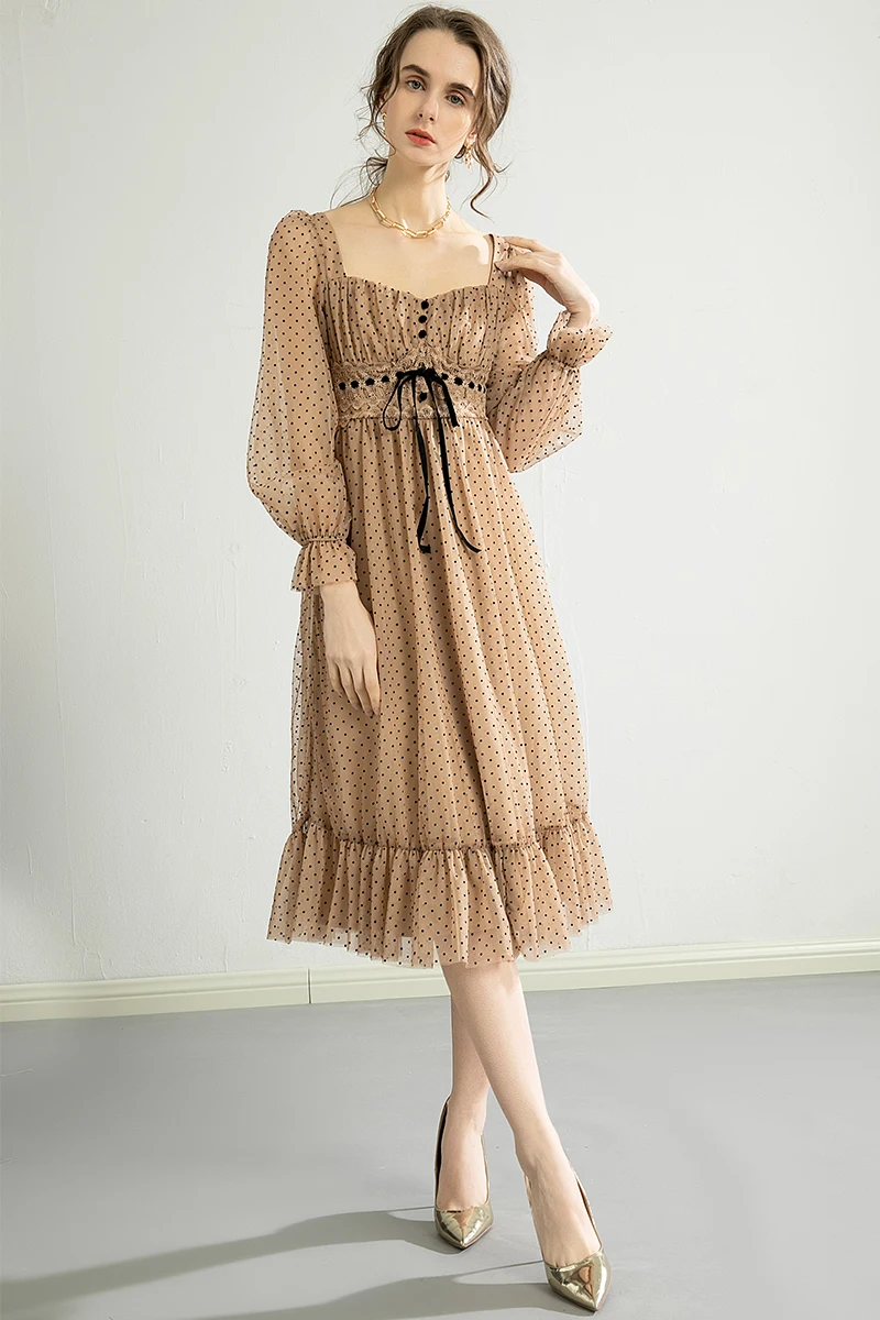 Women Spring Designer Elegant Polka Dot Print Lace Patchwork Lantern Sleeve Sexy Office Party Robe Ladies Vinatge Dress Vestidos
Women Spring Designer Elegant Polka Dot Print Lace Patchwork Lantern Sleeve Sexy Office Party Robe Ladies Vinatge Dress Vestidos