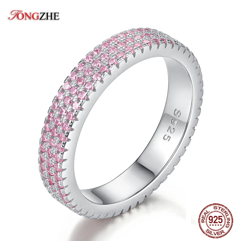 TONGZHE Wedding Engagement Pave Inlay Crystals Rings For Women 925 Sterling Silver Round Full Pink CZ Stones Gold Color Jewelry
TONGZHE Wedding Engagement Pave Inlay Crystals Rings For Women 925 Sterling Silver Round Full Pink CZ Stones Gold Color Jewelry