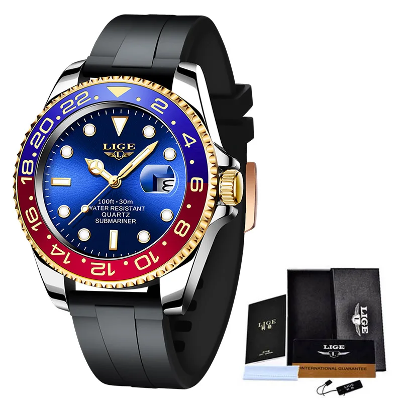 LIGE New Luxury Silicone Men Watches Top Brand Diver Watch Men Waterproof Sport Date Quartz Wristwatches For Men Reloj de Hombre
LIGE New Luxury Silicone Men Watches Top Brand Diver Watch Men Waterproof Sport Date Quartz Wristwatches For Men Reloj de Hombre