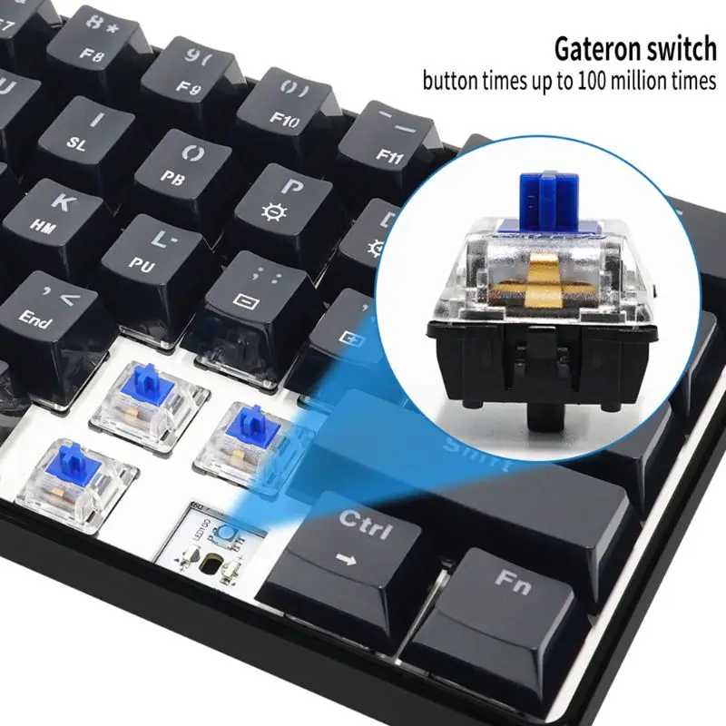RGB Backlit Bluetooth 5.0 Wireless Dual Mode Mechanical Keyboard,61 Gateron Keys 
RGB Backlit Bluetooth 5.0 Wireless Dual Mode Mechanical Keyboard,61 Gateron Keys