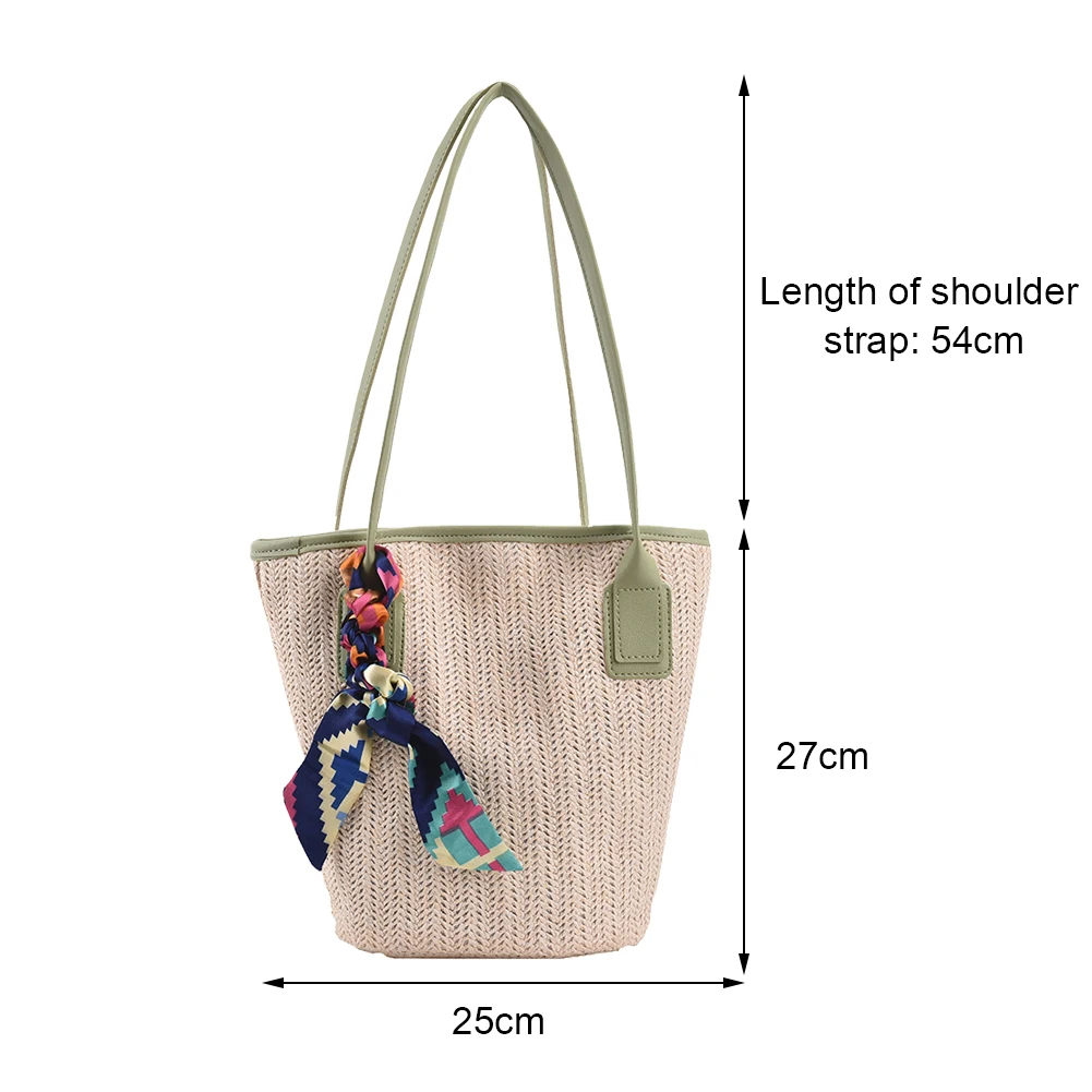 Fashion Women Summer Woven Silk Scarf Bucket Shoulder Shopping Bag Ladies Beach Vacation Large Capacity Tote Handbags
Fashion Women Summer Woven Silk Scarf Bucket Shoulder Shopping Bag Ladies Beach Vacation Large Capacity Tote Handbags