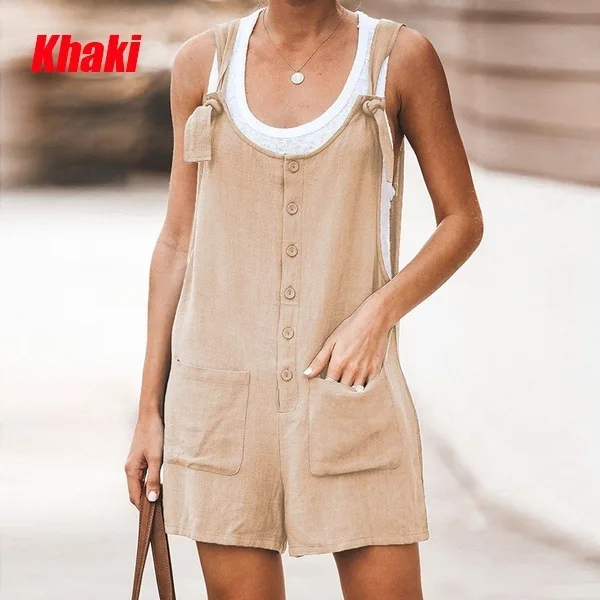 Women's Clothing Pants Summer Rompers bodysuits casual playsuits Women's solid color cotton and linen suspenders jumpsuit
Women's Clothing Pants Summer Rompers bodysuits casual playsuits Women's solid color cotton and linen suspenders jumpsuit