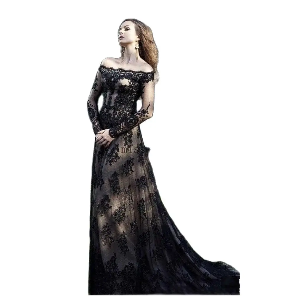 Amazing Stunning Exquisite Evening Dresses A-Line Off Shoulder Sheer Long Sleeve Lace Embellished Prom Gowns
Amazing Stunning Exquisite Evening Dresses A-Line Off Shoulder Sheer Long Sleeve Lace Embellished Prom Gowns