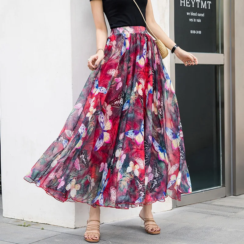 Fashion Summer Floral Big Swing Long Skirt Holiday Boho Beach Print Chiffon Skirts Women Ladies
Fashion Summer Floral Big Swing Long Skirt Holiday Boho Beach Print Chiffon Skirts Women Ladies