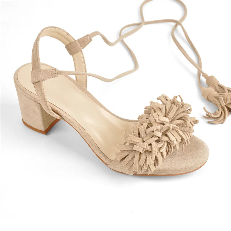 Richealnana 2021 Lace-up Sandals Fringe Ankle Strap Faux Suede Shoes Floral Round Open Toe Chunky Heels Wedding Party
Richealnana 2021 Lace-up Sandals Fringe Ankle Strap Faux Suede Shoes Floral Round Open Toe Chunky Heels Wedding Party