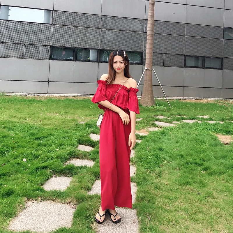 Fashion pants suit women's 2021 summer new off-shoulder Ruffles tops pants two-piece high-waist wide-leg pants two piece sets
Fashion pants suit women's 2021 summer new off-shoulder Ruffles tops pants two-piece high-waist wide-leg pants two piece sets