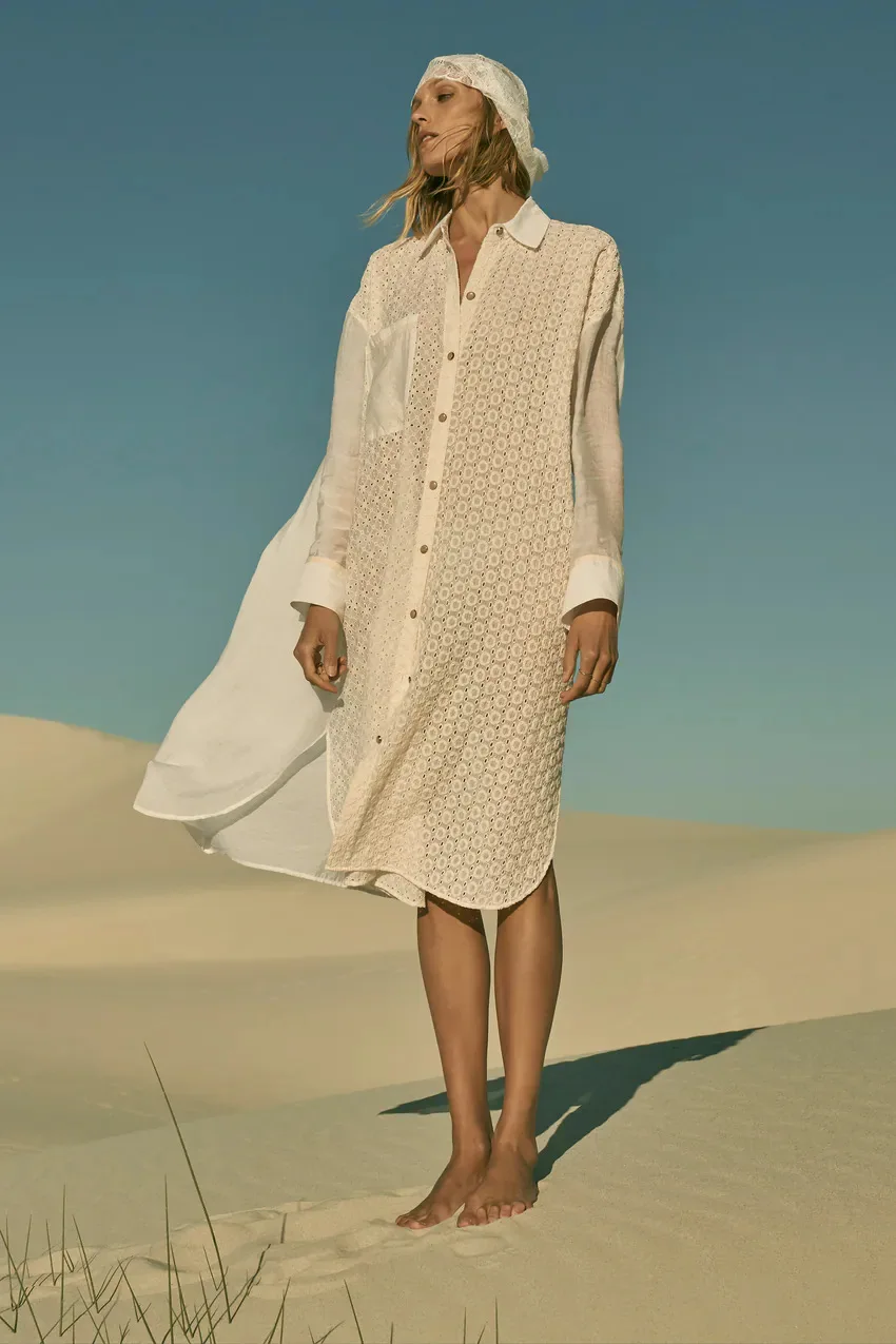 MTSEYESA Summer Autumn Fashion New Women Hollow Out Embroidery Shirt Type Dress Sexy Large Ladies Dress 
MTSEYESA Summer Autumn Fashion New Women Hollow Out Embroidery Shirt Type Dress Sexy Large Ladies Dress