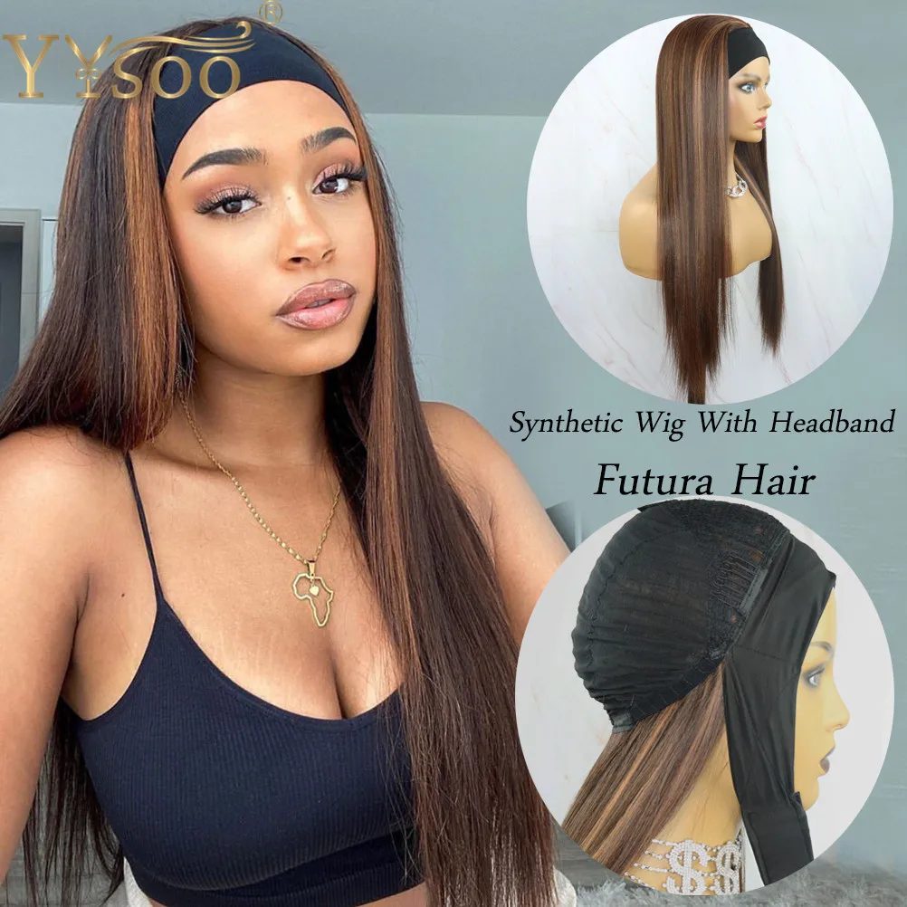 YYsoo Long Silky Straight Wig With Headwrap #4 Highlights #30 Futura Synthetic Wig With Headband For Women Ombre Turban Wig
YYsoo Long Silky Straight Wig With Headwrap #4 Highlights #30 Futura Synthetic Wig With Headband For Women Ombre Turban Wig