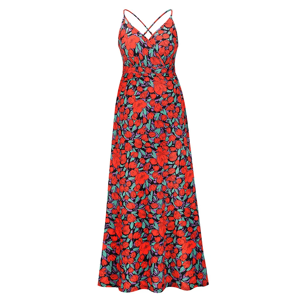 European And American Fashion Women's Long Skirts 2021 Summer Sexy Slim V-neck Sling Floral Skirt Bohemian Beach Dress Women
European And American Fashion Women's Long Skirts 2021 Summer Sexy Slim V-neck Sling Floral Skirt Bohemian Beach Dress Women