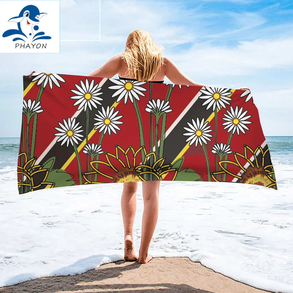 

PHAYON Beach Towel Flowers Quick-dry Microfiber Bath Towels Beach Cushion 150*75cm Bath Towel Yoga Mat Sand Free Beach Towel