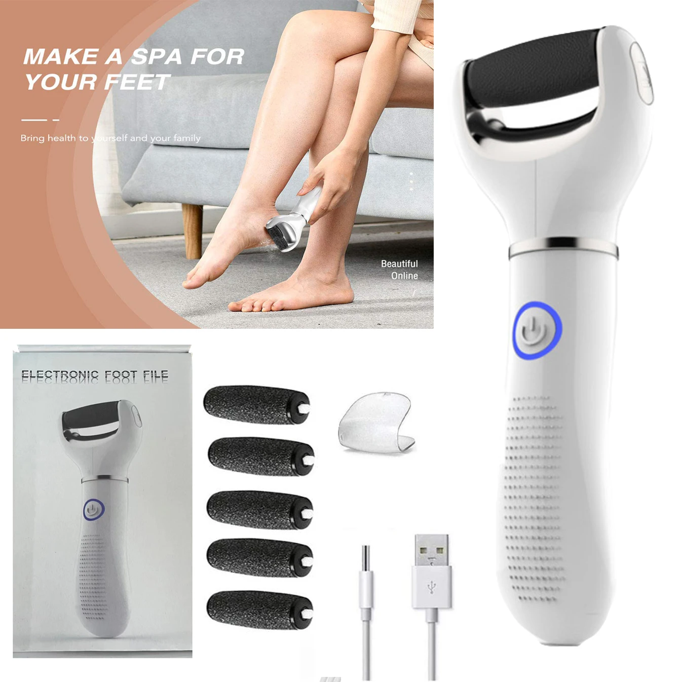 Electric Foot File Vacuum Callus Remover Pedicure Tools Dead Skin Callus Remover Foot Files USB Rechargeable Foot Skin Care Tool
Electric Foot File Vacuum Callus Remover Pedicure Tools Dead Skin Callus Remover Foot Files USB Rechargeable Foot Skin Care Tool