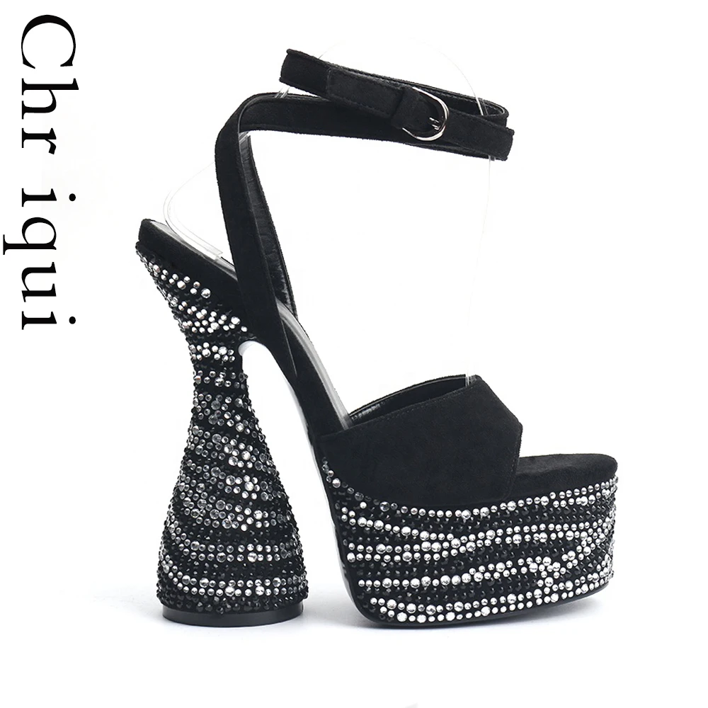 Chriqui Lady Sexy Diamond Sandals Super High Heels Lace Up Suede Leather Shoes Strange Heel Waterprof Platform Footwear
Chriqui Lady Sexy Diamond Sandals Super High Heels Lace Up Suede Leather Shoes Strange Heel Waterprof Platform Footwear