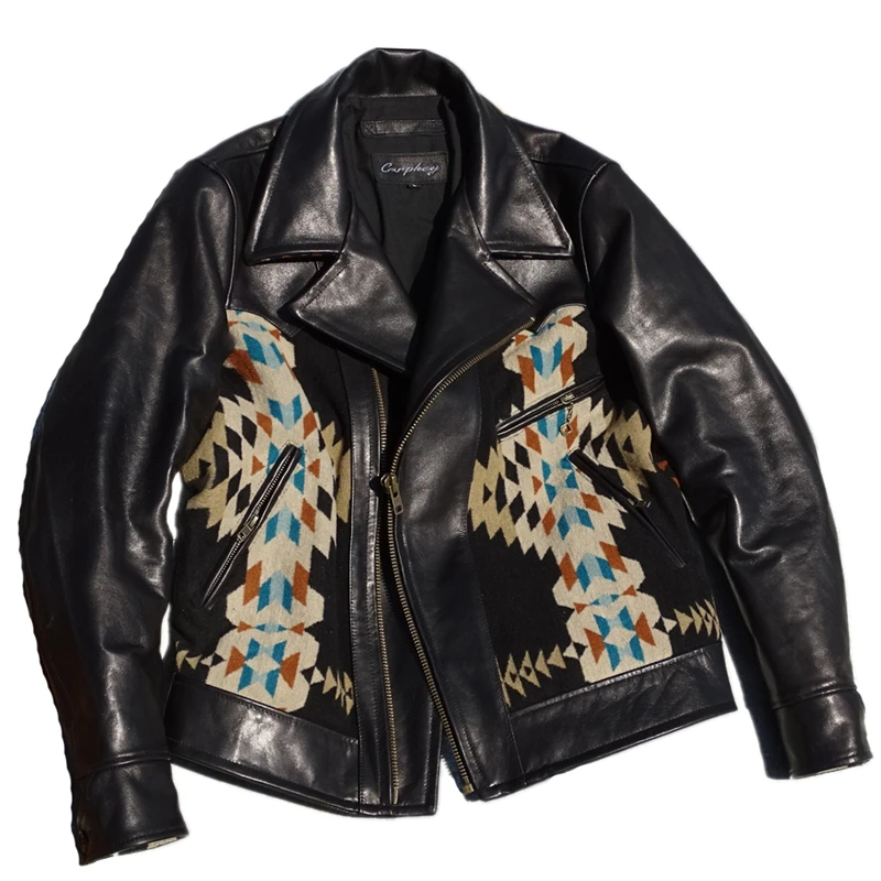 Navajo totem suspension X horsehide jacket
Navajo totem suspension X horsehide jacket