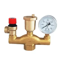 DN25 1” inch 3 Bar Brass Boiler Safety Valve Pressure Relief Boiler Automatic Exhaust valve pressure reducing valve With Gauge