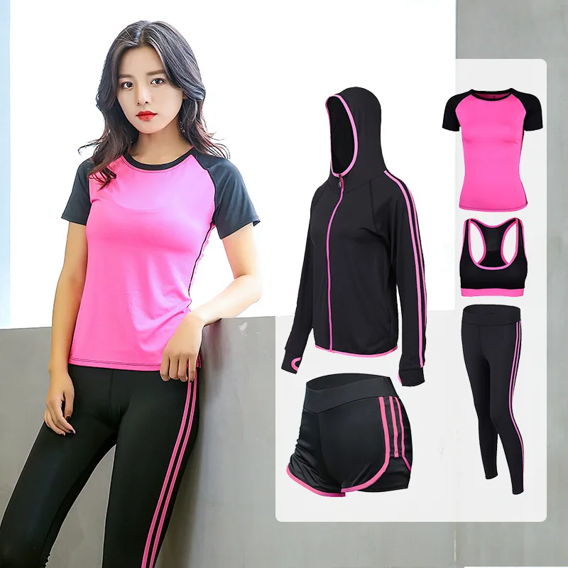 2018 New Yoga Set Women's Gym Clothes Sport Bra+Pants+T-Shirt+Coat 5 Pcs Fitness Running Sports Suit Breathable Sport Leggings
2018 New Yoga Set Women's Gym Clothes Sport Bra+Pants+T-Shirt+Coat 5 Pcs Fitness Running Sports Suit Breathable Sport Leggings
