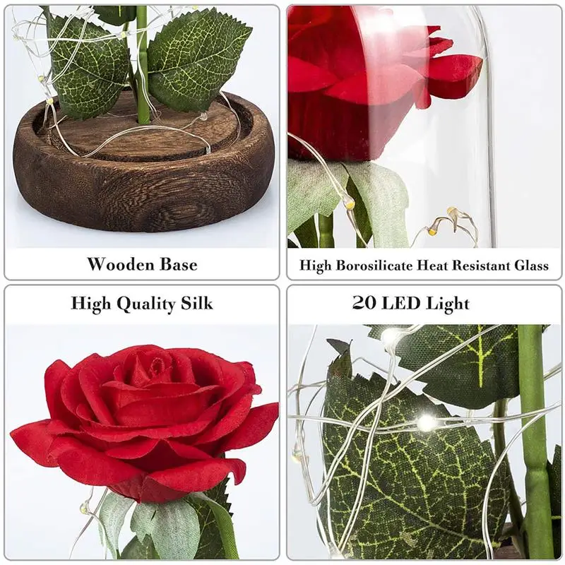 Artificial Eternal Rose LED Light In Glass Cover Christmas Home Decor For Mother Girlfriend New Year Valentines Day Gift
Artificial Eternal Rose LED Light In Glass Cover Christmas Home Decor For Mother Girlfriend New Year Valentines Day Gift