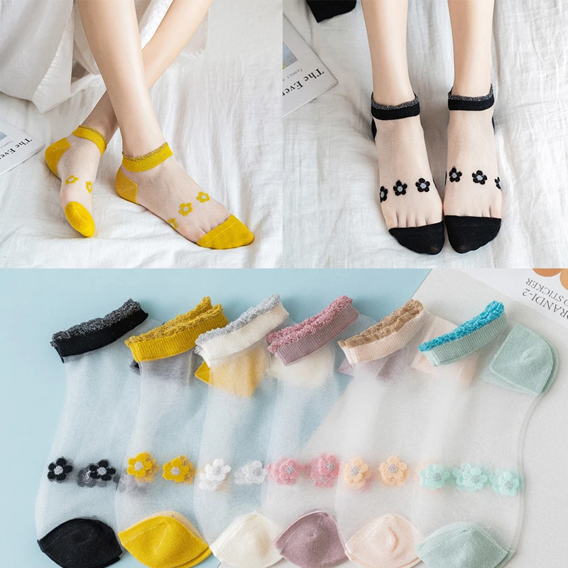6 Pairs of 6 Colors New Ultra-thin Short Socks Female Summer Transparent Shallow Mouth Invisible Cute Student Daisy Glass Wire
6 Pairs of 6 Colors New Ultra-thin Short Socks Female Summer Transparent Shallow Mouth Invisible Cute Student Daisy Glass Wire