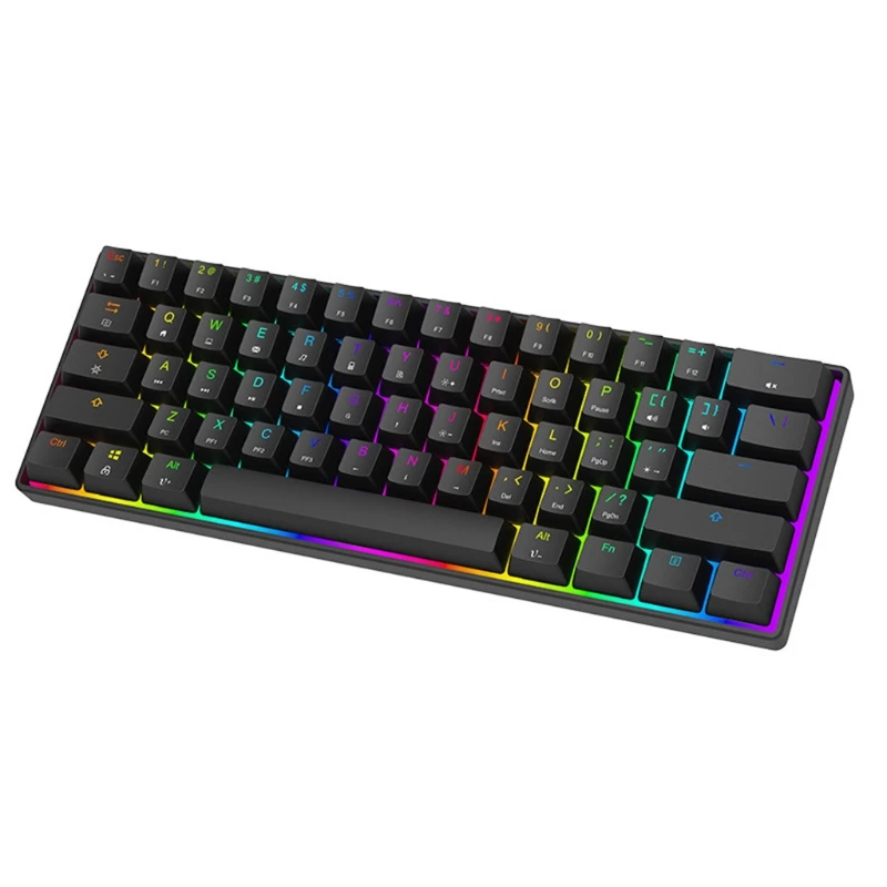 Mini 60% Mechanical Gaming Keyboard 61 Keys RGB Backlit Wired PBT Keyboard Cap L41E
Mini 60% Mechanical Gaming Keyboard 61 Keys RGB Backlit Wired PBT Keyboard Cap L41E