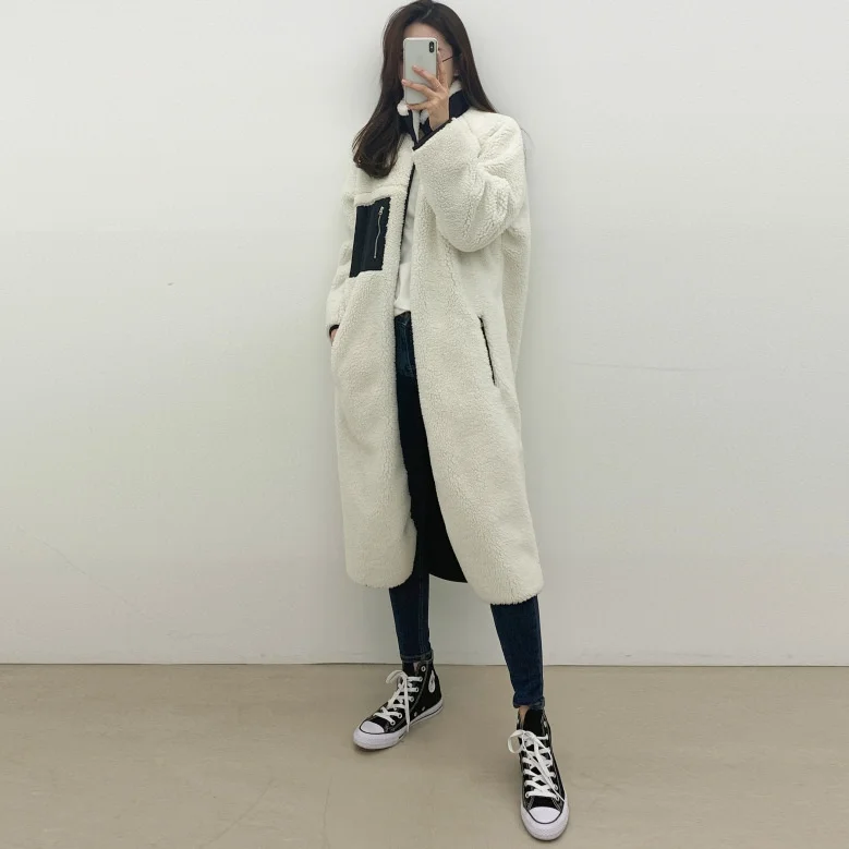 Lamb wool plus Plush thickened granular cashmere medium long versatile coat cotton suit
Lamb wool plus Plush thickened granular cashmere medium long versatile coat cotton suit