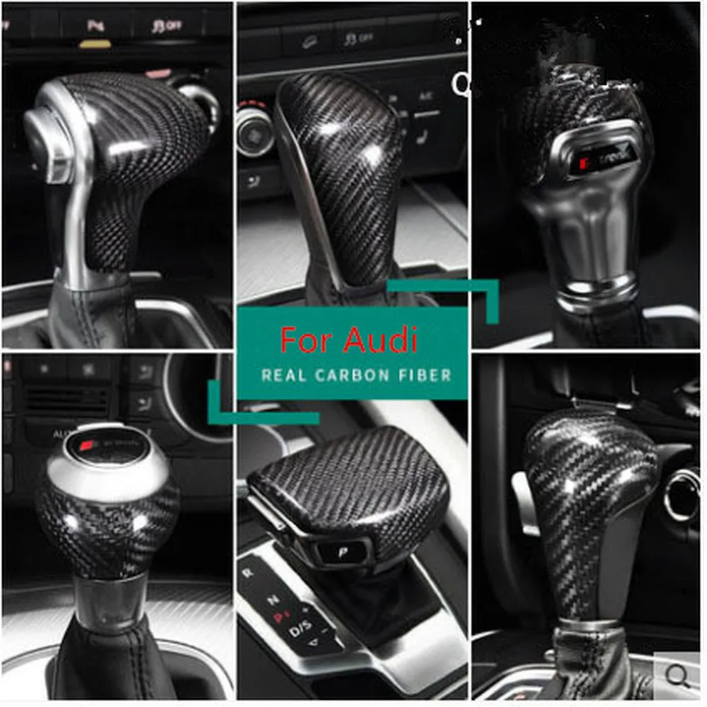 Suitable for Audi A3 A4L A5 Q5L Q7 A6L carbon fiber gear shift head gear cover interior mouldings modification
Suitable for Audi A3 A4L A5 Q5L Q7 A6L carbon fiber gear shift head gear cover interior mouldings modification