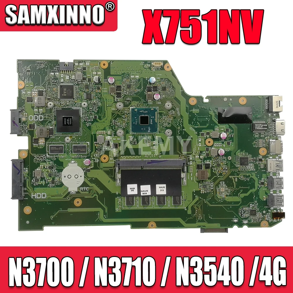 Оригинальная материнская плата SAMXINNO X751NV для ноутбука X751N, материнская плата X751NV с 4GB-RAM N3700 / N3710 / N3540
Оригинальная материнская плата SAMXINNO X751NV для ноутбука X751N, материнская плата X751NV с 4GB-RAM N3700 / N3710 / N3540