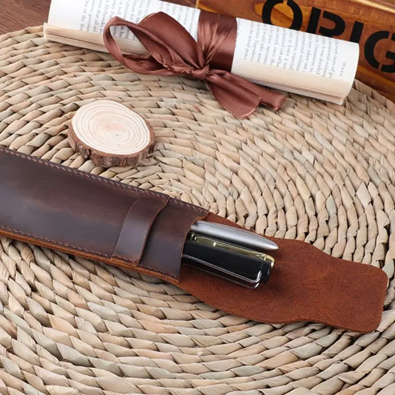 Leather Leather Pen Holder Brown Fountain Pen Pouch Pencil Holder Handmade Ballpoint Pen Protective Sleeve Cover For Office
Leather Leather Pen Holder Brown Fountain Pen Pouch Pencil Holder Handmade Ballpoint Pen Protective Sleeve Cover For Office