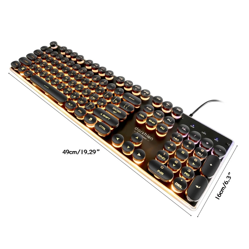 Russian Mechanical Gaming Keyboard Retro Punk Typewriter-Style USB Wired for Game and Office,for Laptop Desktop PC
Russian Mechanical Gaming Keyboard Retro Punk Typewriter-Style USB Wired for Game and Office,for Laptop Desktop PC