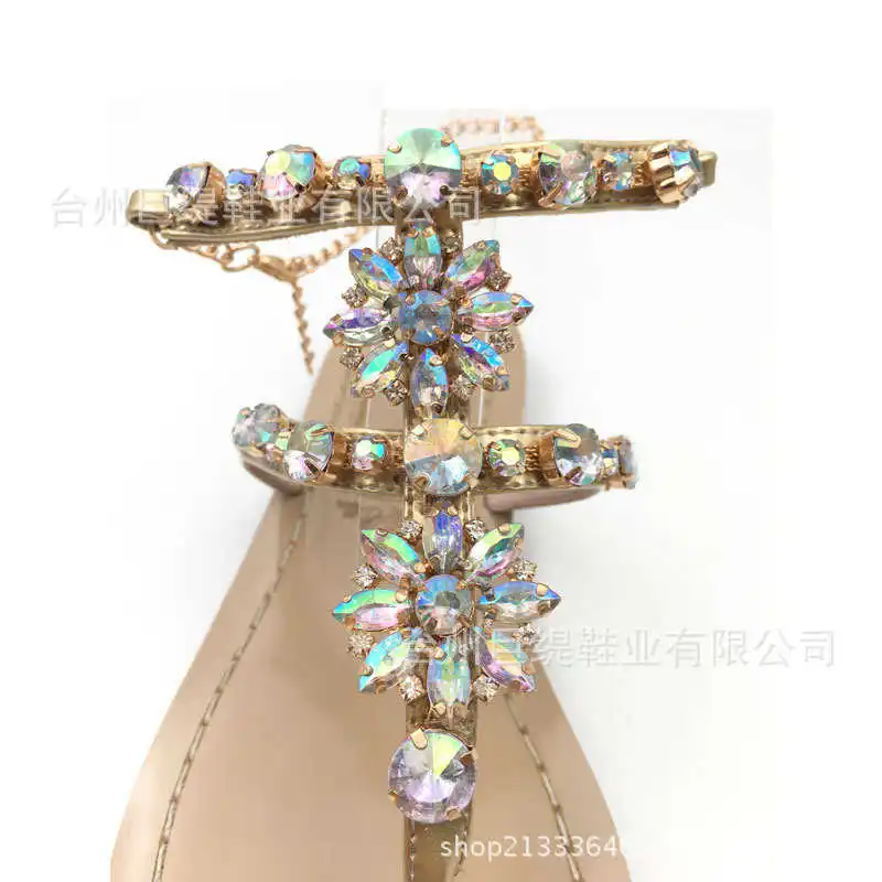 Large size women's sandals colorful diamond chain flat bottom clip feet new summer sandals
Large size women's sandals colorful diamond chain flat bottom clip feet new summer sandals