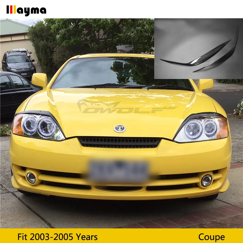 Декоративная наклейка для передней фары из углеродного волокна Hyundai Coupe 2003 2005