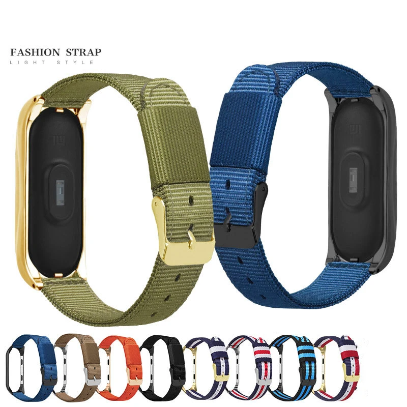 Браслет для Xiaomi mi band 4 нейлоновый ультратонкий металлический спортивный цветной