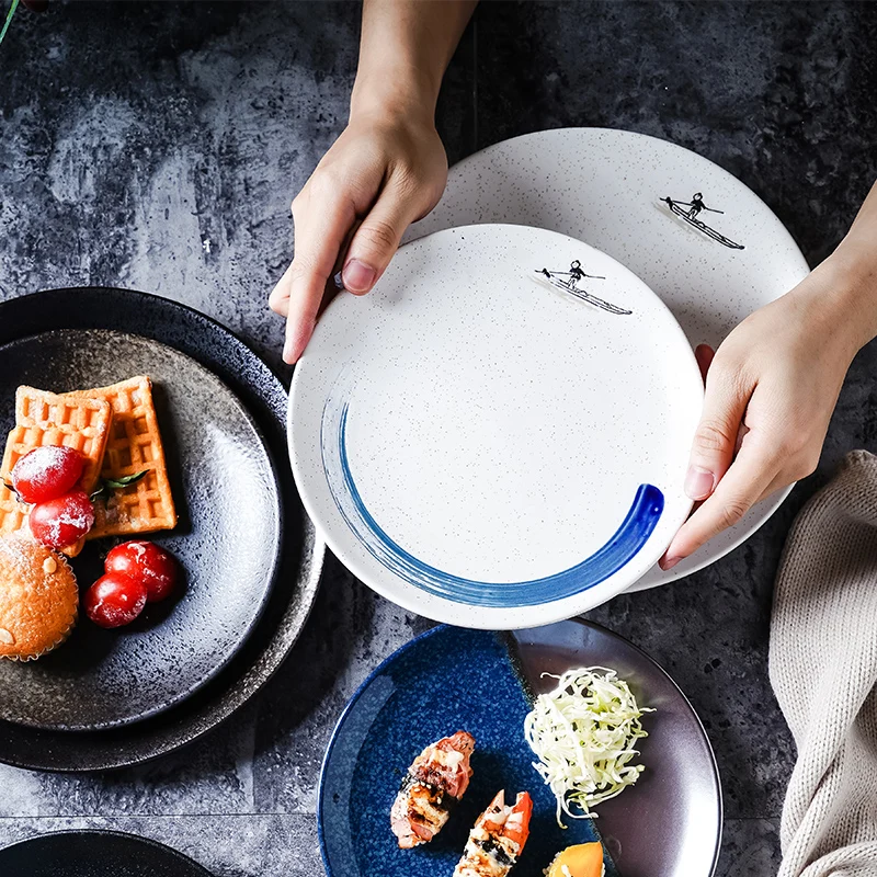 10 Inch Creative Japanese-style Flat Plate of Ceramics Breakfast Spaghetti Salad Plate Steak Tray Household Dining Hall Utensil 
10 Inch Creative Japanese-style Flat Plate of Ceramics Breakfast Spaghetti Salad Plate Steak Tray Household Dining Hall Utensil