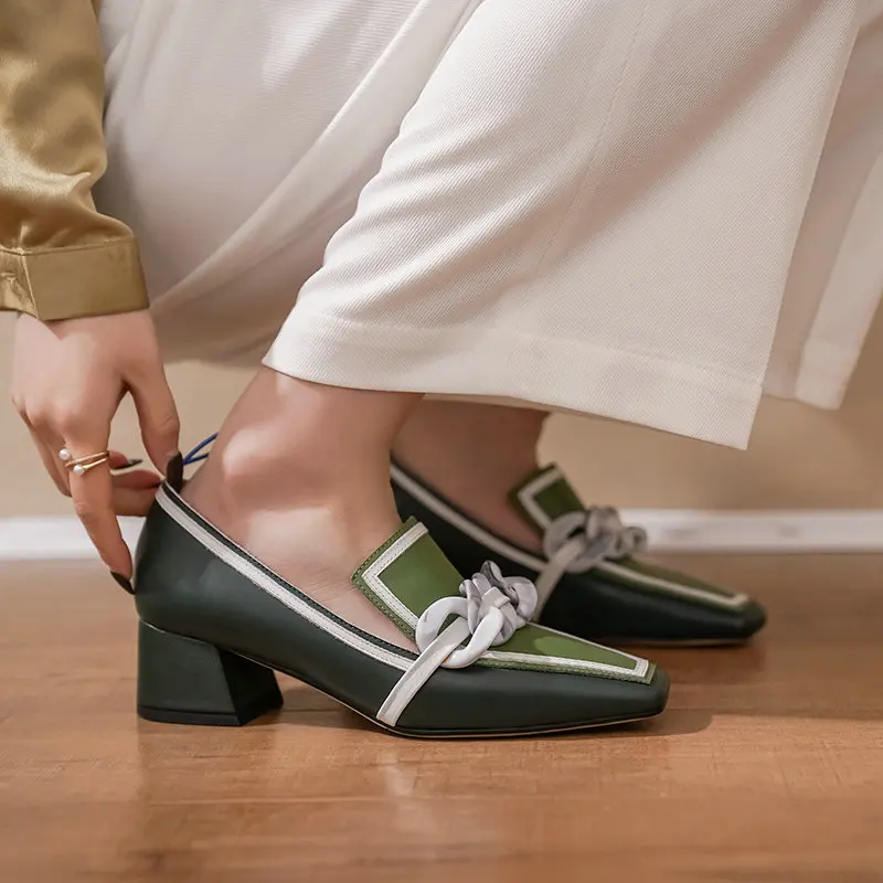 Mary Janes Shoes Woman Blue Green Med Heel High Heels Platform Shoes Square toe Sweet Style Spring Autumn Genuine Leather Shoes
Mary Janes Shoes Woman Blue Green Med Heel High Heels Platform Shoes Square toe Sweet Style Spring Autumn Genuine Leather Shoes