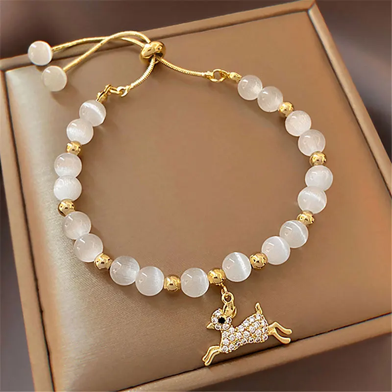 xiaoboACC Opal Bracelet On Hand Women Crystal Pull Bracelet Exquisite Micro-Inlaid Zircon Deer Bracelets
xiaoboACC Opal Bracelet On Hand Women Crystal Pull Bracelet Exquisite Micro-Inlaid Zircon Deer Bracelets