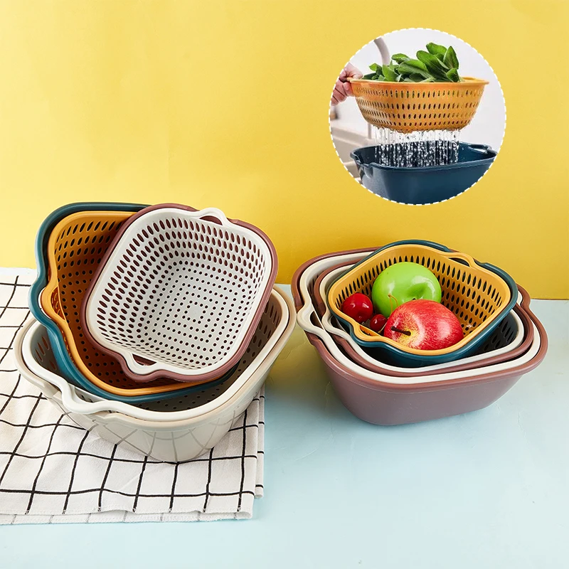 Кухонная двойная сливная корзина, очищающая сливная корзина для хранения фруктов, овощей, ситечки, чаши, сливной инструмент для мытья овоще...
Кухонная двойная сливная корзина, очищающая сливная корзина для хранения фруктов, овощей, ситечки, чаши, сливной инструмент для мытья овоще...