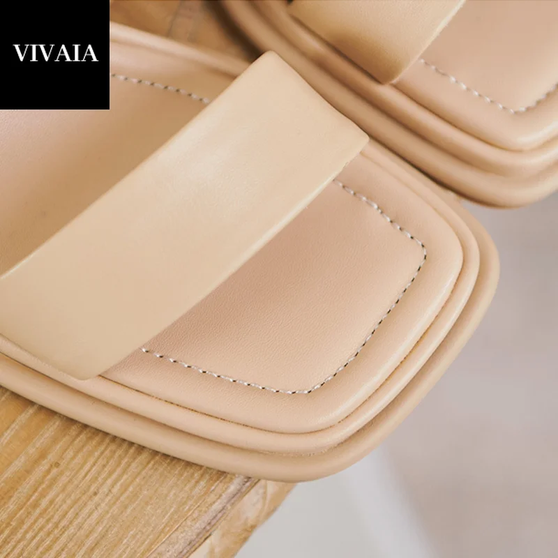 PU Leather Wedge Solid Pattern Women's Sandals 2021 VIVAIA Summer New Chunky Heels Slip-On Comfy Fashion Ladies Shoes
PU Leather Wedge Solid Pattern Women's Sandals 2021 VIVAIA Summer New Chunky Heels Slip-On Comfy Fashion Ladies Shoes