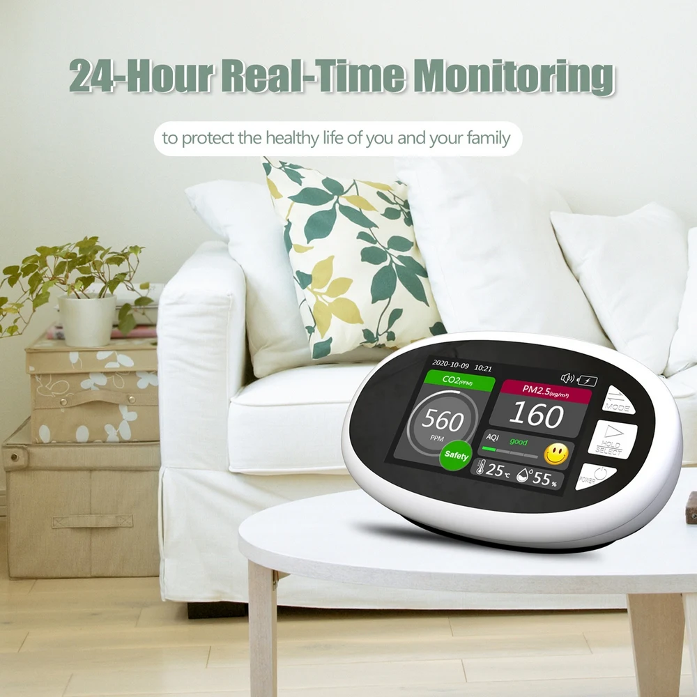 DM125 Carbon Dioxide Detector PM2.5 PM1.0 PM10 HCHO TOVC Air Quality Monitor Detector Intelligent Home Air Quality Detector
DM125 Carbon Dioxide Detector PM2.5 PM1.0 PM10 HCHO TOVC Air Quality Monitor Detector Intelligent Home Air Quality Detector