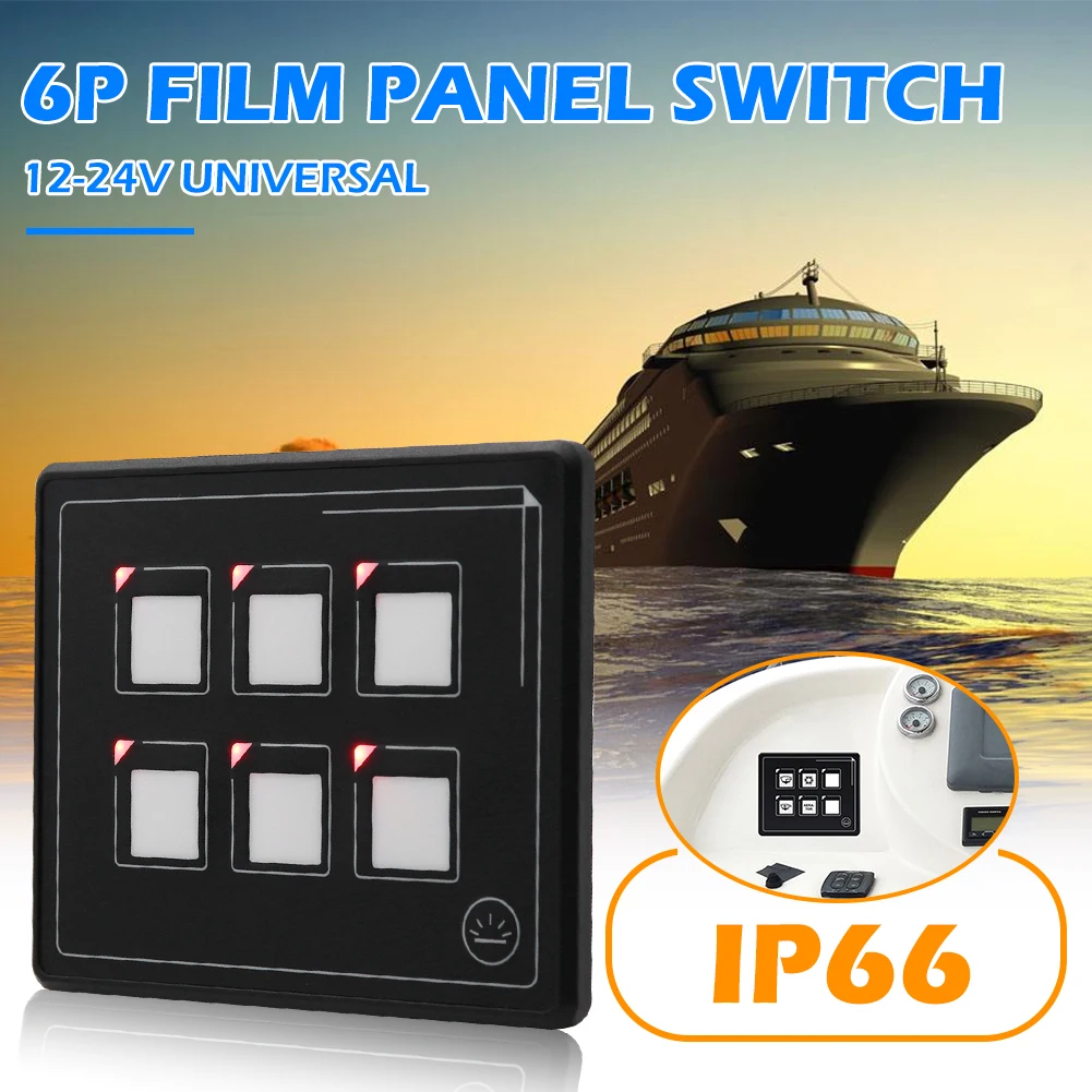 SP5106 Waterproof 6P LED Push Button Switch Panel Box Kit DC 10V-30V Universal Push Button Switch Panel for Car RV Truck Boat
SP5106 Waterproof 6P LED Push Button Switch Panel Box Kit DC 10V-30V Universal Push Button Switch Panel for Car RV Truck Boat