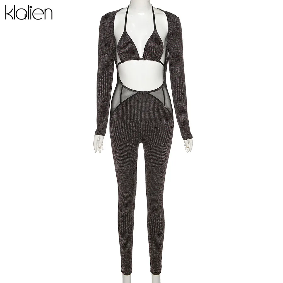 KLALIEN Autumn Fashion Sexy Hollow Out Low Chest Shiny Women Romper Casual Street Skinny Elastic Activewear Female Jumpsuit 2020
KLALIEN Autumn Fashion Sexy Hollow Out Low Chest Shiny Women Romper Casual Street Skinny Elastic Activewear Female Jumpsuit 2020