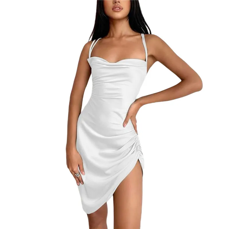 Women 's Ladies Satin Spaghetti Strap Dress Short Solid Backless Bodycon Cowl Neck Party Dress
Women 's Ladies Satin Spaghetti Strap Dress Short Solid Backless Bodycon Cowl Neck Party Dress