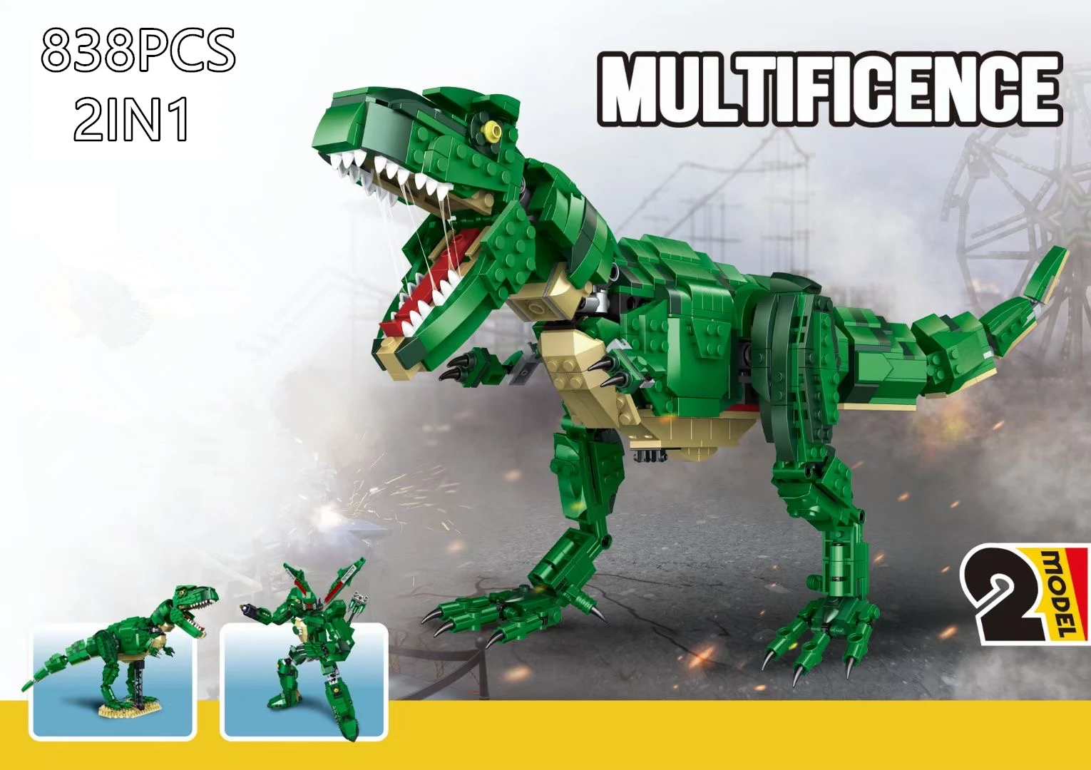 Dinosaur World Building Blocks 2IN1 Machinery Tyrannosaurus Robot T. Rex Spinosaurus Rampage Jurassic Bricks Toys Kids Gifts
Dinosaur World Building Blocks 2IN1 Machinery Tyrannosaurus Robot T. Rex Spinosaurus Rampage Jurassic Bricks Toys Kids Gifts