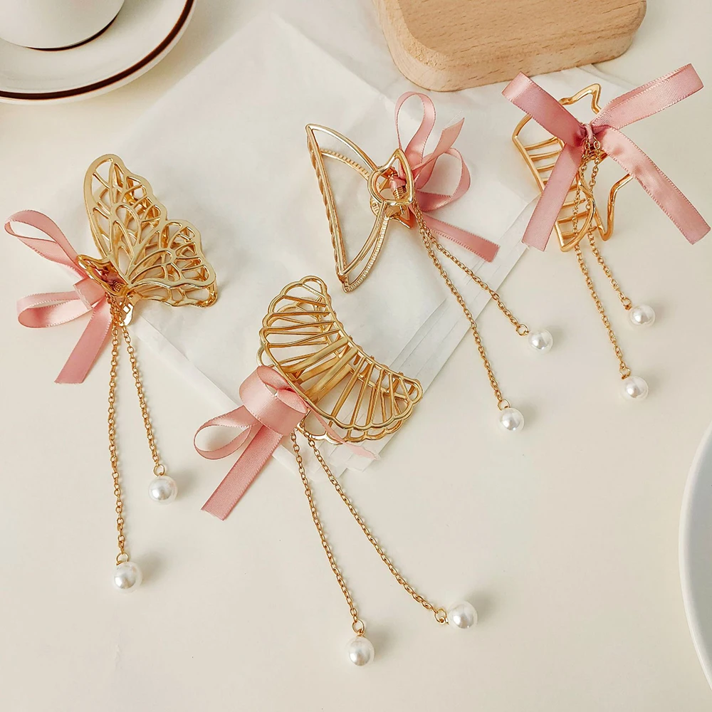 Korean Bow Pearl Hair Accessories Metal Fashion Hair Claws Bath Hairpins Girls Hair Barrettes Ponytail Hair Clips Headdress
Korean Bow Pearl Hair Accessories Metal Fashion Hair Claws Bath Hairpins Girls Hair Barrettes Ponytail Hair Clips Headdress