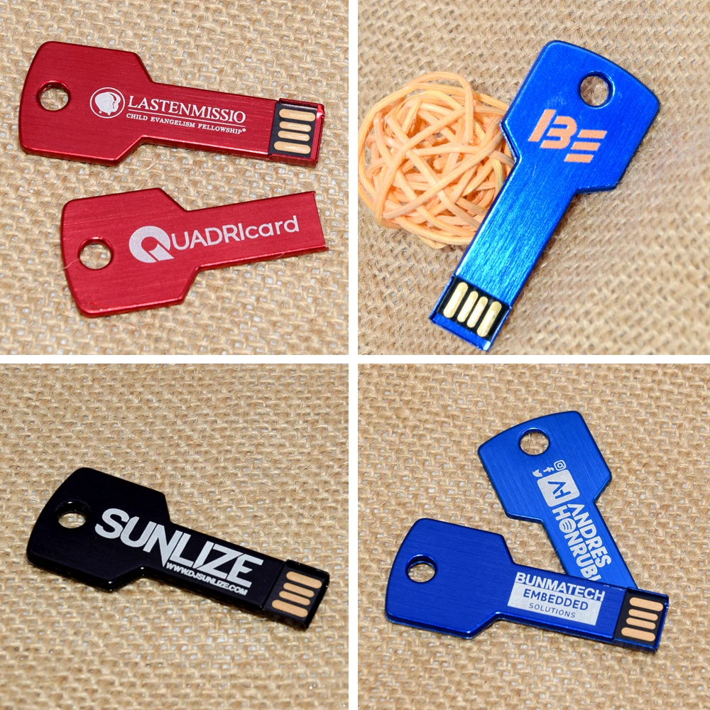 Флеш-накопитель USB 2 0 в металлическом корпусе 10 шт./лот с логотипом на заказ 4 ГБ 8 16