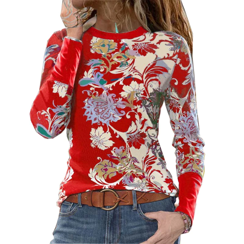 Plus Size 5XL Ladies Tops Casual O-Neck Long Sleeve T Shirt Women Floral Print Loose Pullover Tees Femme 2022 New Spring Clothes
Plus Size 5XL Ladies Tops Casual O-Neck Long Sleeve T Shirt Women Floral Print Loose Pullover Tees Femme 2022 New Spring Clothes