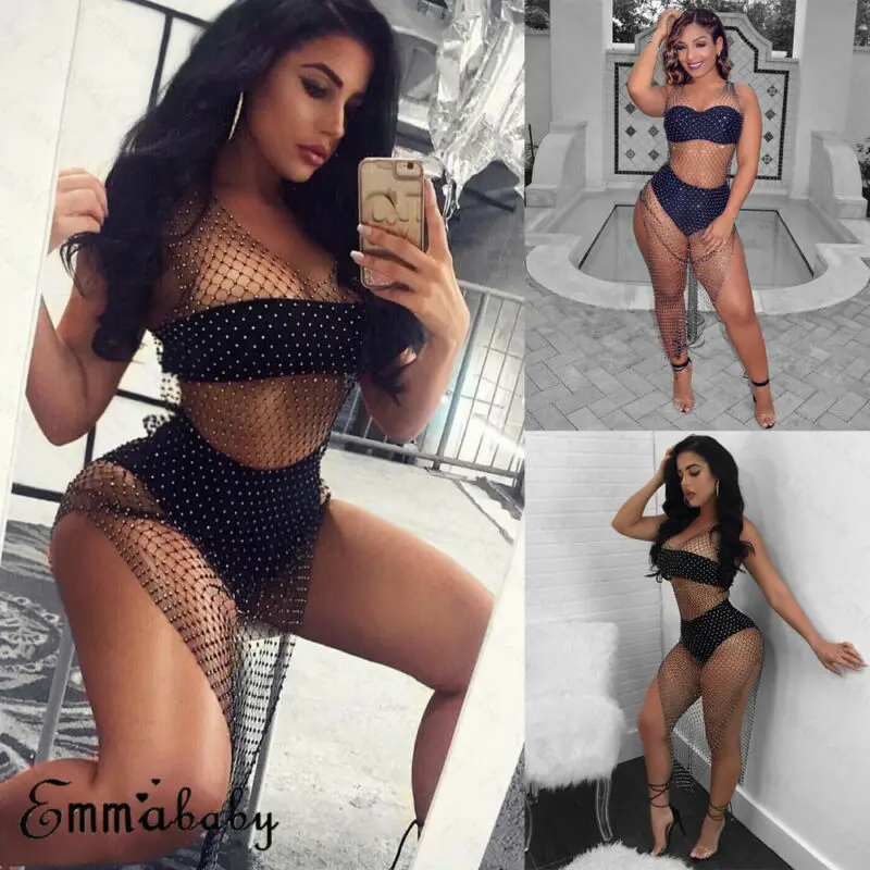 Sexy Women Summer Lace Fishnet Bikini Cover Up Swimwear Bathing Suit Beach Dress See Through Swimsuit Swimwear Tops Black White
Sexy Women Summer Lace Fishnet Bikini Cover Up Swimwear Bathing Suit Beach Dress See Through Swimsuit Swimwear Tops Black White