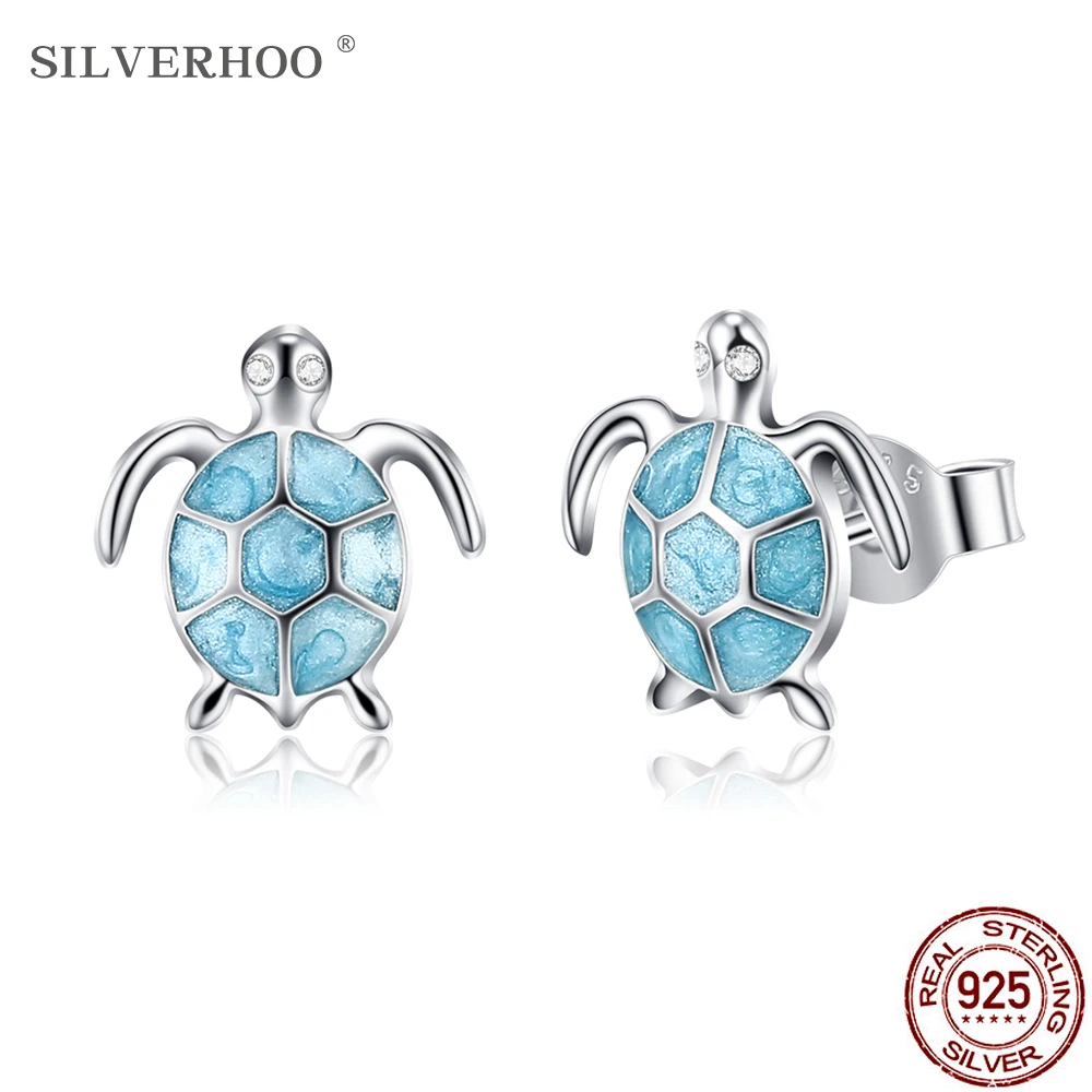 SILVERHOO S925 Sterling Silver Stud Earrings For Women Vivid Tortoise Ocean Style Fine Jewelry Zircon Earring On Sale Wholesale
SILVERHOO S925 Sterling Silver Stud Earrings For Women Vivid Tortoise Ocean Style Fine Jewelry Zircon Earring On Sale Wholesale