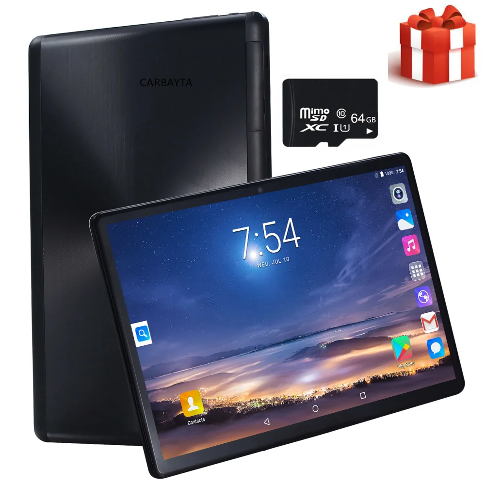 64GB карта Подарочная S119 3G Смарт телефонный звонок 10 1 дюймов Android 9 0 CheapTablet ПК