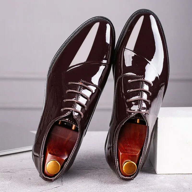 Men's Black Patent Leather Tuxedo Dress Shoes Formal Shiny Wedding Prom Oxfords B17
Men's Black Patent Leather Tuxedo Dress Shoes Formal Shiny Wedding Prom Oxfords B17